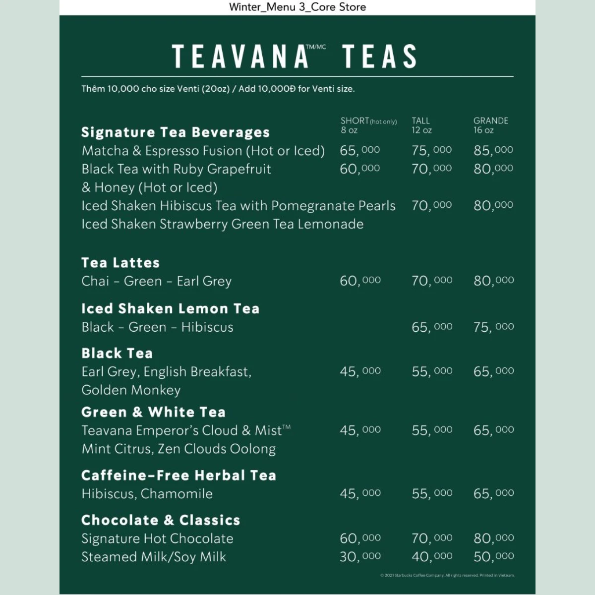 Menu Starbucks mới nhất & đồ uống best seller