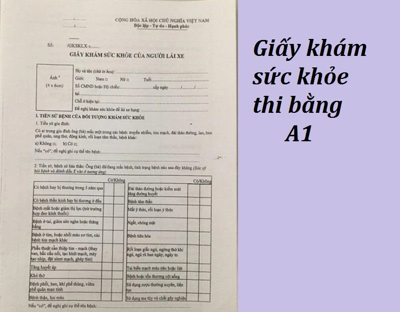 Khám sức khỏe thi bằng A1 theo quy định mới nhất