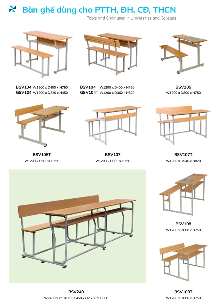 Bàn Ghế Sinh Viên Hòa Phát