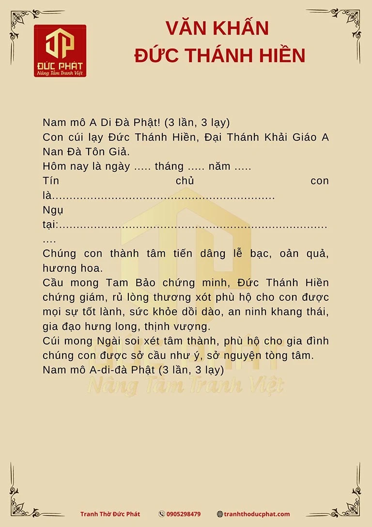 Tổng hợp bài khấn khi đi Chùa ngắn gọn, đúng lễ cầu bình an, may mắn - Tranh Thờ Đức Phát