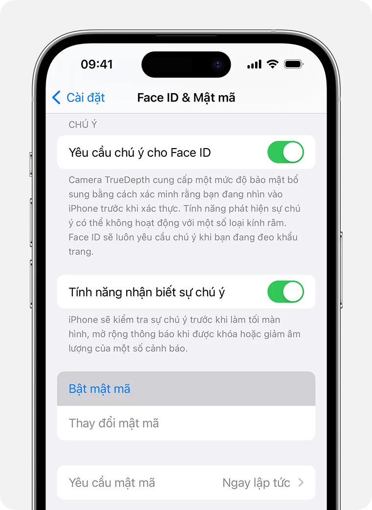 Sử dụng mật mã trên iPhone, iPad hoặc iPod touch